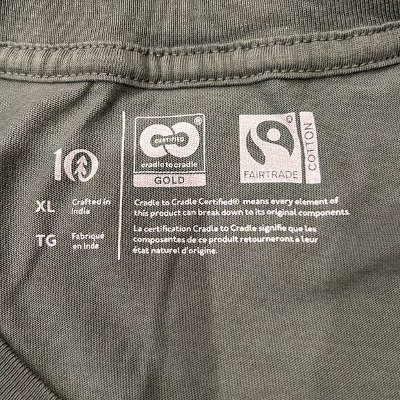 Tentree Men's Nothing Ventured T Shirt Dark Sage Oatmeal Size XL - Picture 7 of 8